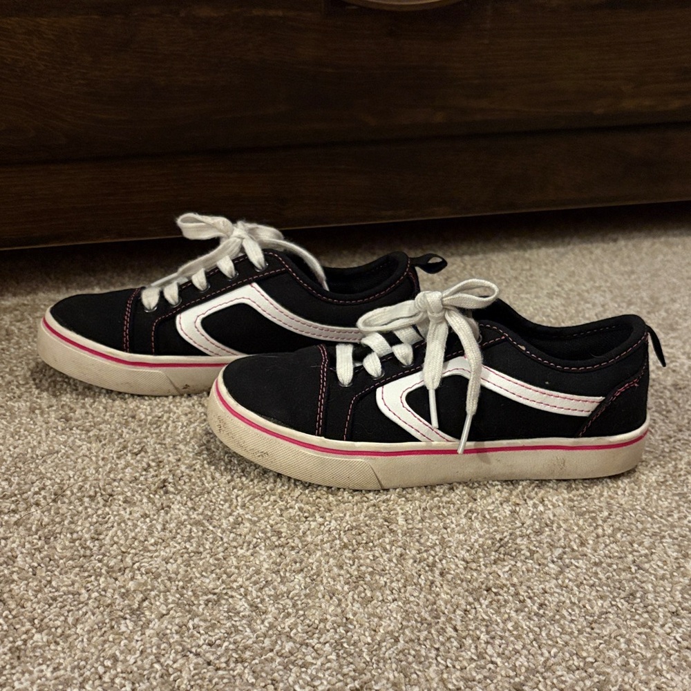 Wonder Nation Black and White Kids Sneakers